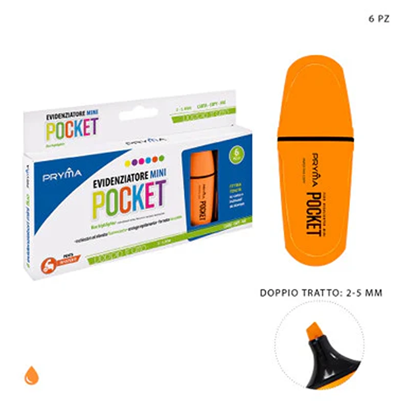 Evidenziatore pocket arancione