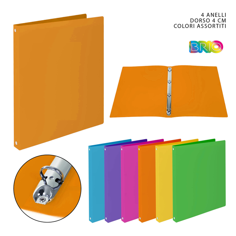 Pryma brio raccoglitore ppl 4anelli 30mm A4 D4