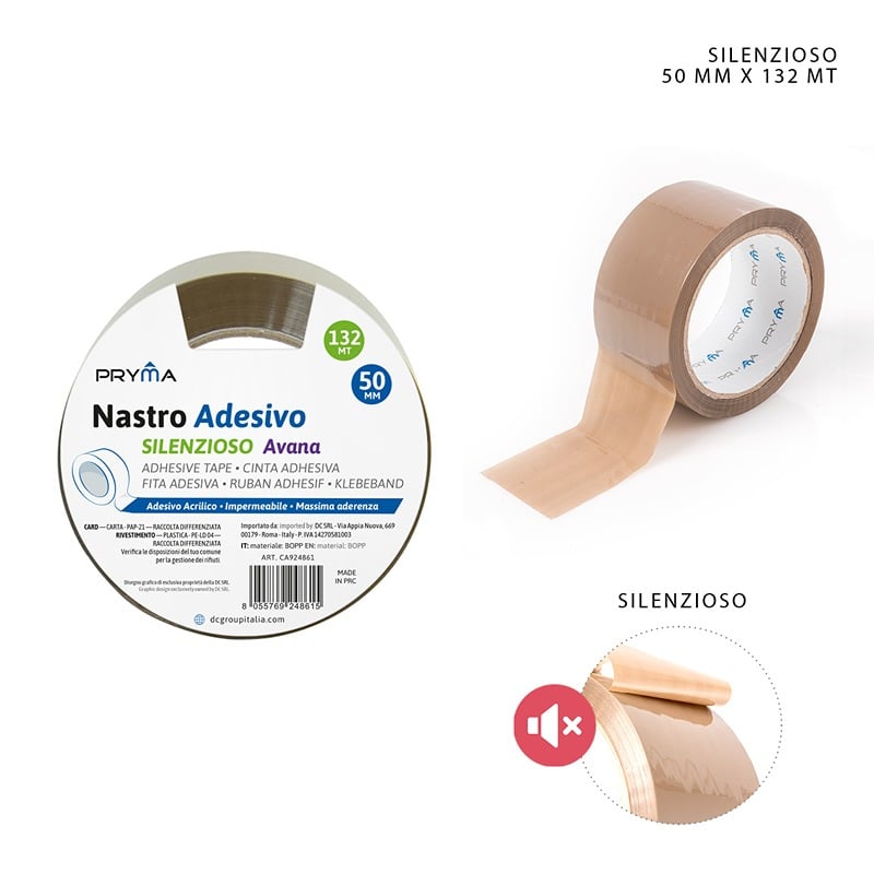 PRYMA NASTRO ADESIVO SILENZIOSO AVANA 50MMX132M