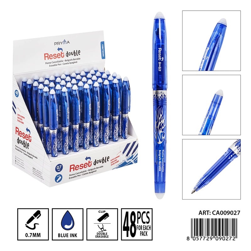 Penna Cancellabile Reset Double 0.7MM Blu